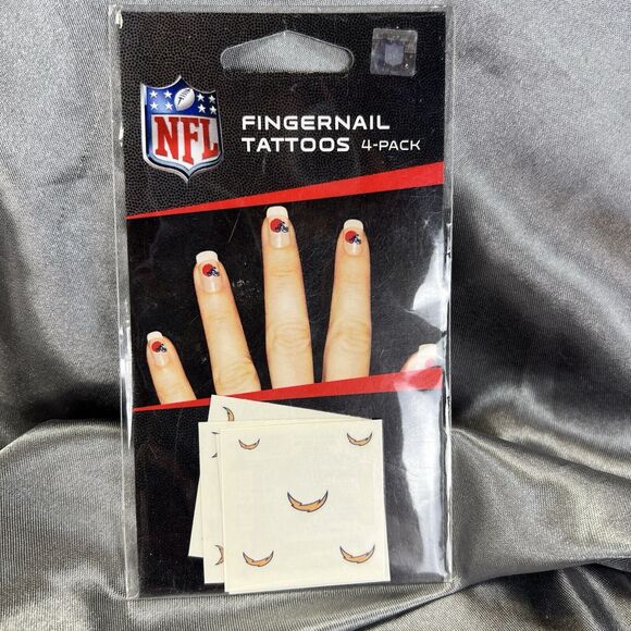 NFL Accessories - Los Angeles Chargers NFL 4-Pack Fingernail Tattoos - WinCraft Sports - FAST SHIP